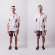 KEMEJA Tribe White Linen Shirt