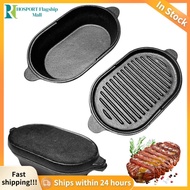 11 X 6.3in Cast Iron Griddle Pan Reversible Grill Pan 2-in-1 Skillet Grill Plate for Indoor & Outdoo