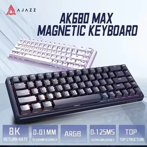 AJAZZ AK680 MAX Mechanical Keyboard HE Hall Effect Switch 60% 8k/1K RGB Wired/Wireless Gaming Rapid 