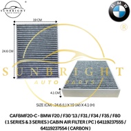 BMW F20 / F30 '13 / F31 / F34 / F35 / F80  CABIN AIR FILTER ( PC ) 64119237555 / 64119237554 ( CARBO