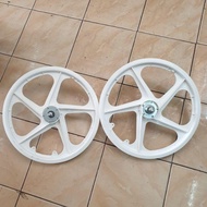 Ready Stock >> 20" Plastic Sport Rim Basikal BMX Lajak Set Termasuk Hub dan Skru (Depan + Belakang)