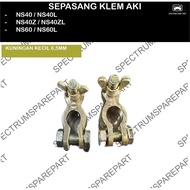 LOKAL A PAIR OF BATTERY HEADS, BATTERY CLAMPS, SMALL BATTERY NEPELS, SUPER LOCAL