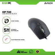 ♘EasyPC | A4Tech OP-720 and OP-720s Usb Plug and Play Dust resistant wheel Wired Mouse Black