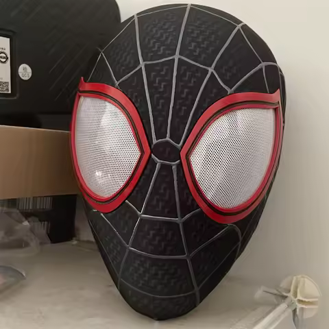 Miles Morales Spiderman Mask with Faceshell & Lenses 1:1 3D Handmade Cosplay Mask Spider-Man: Into T