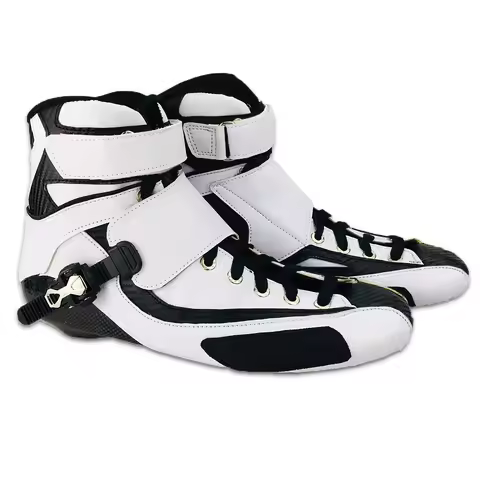 1 Pair Speed Skate Boots Marathon High Ankle Up Boots Speed Inline Skates Carbon Fiber Upper Shoes R