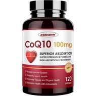CoQ10-100mg-Softgels with PQQ, BioPerine & Omega-3, High Absorption Coenzyme Q10 Supplement, Powerfu