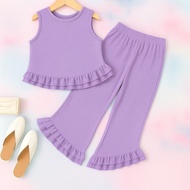 YELLOW Hagia Girls' Outfit Premium Rib Girls' Outfit Korean Style Kids' Outfit/