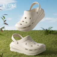 UTUNE Women Beach Sandal Outdoor 6.5 cm Thick Bottom Light Weight Hole Flat Sandals Unisex Casual Sl