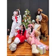 Hanni Aidou Same Style MINJI Cartoon Animal One-Piece Pajamas - Festive Outerwear
