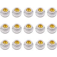 White LED E26 LAMP Adapter, Pack of 15, Plastic Base, Brass Screw Socket, for CFL Lamp, Table Lamp, 