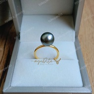 Mutiara Lombok | Ayudita Jewelry | Cincin Mutiara Laut Hitam Keabuan