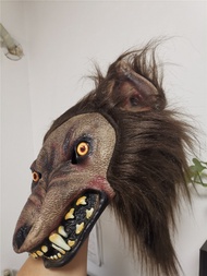 NEW Carnival Masquerade Funny Cosplay Scary Full Head Latex Wolf Mask Werewolf Headwear Costume Mask