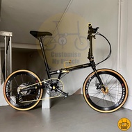 🤵‍♂️ Fnhon Gust 22” 𝗠𝗥𝗧/𝗕𝘂𝘀-𝗳𝗿𝗶𝗲𝗻𝗱𝗹𝘆 14 Freebie Shimano Folding Bicycle Black Gold 451 Litepro Java