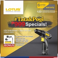 Lotus:Ni?12V(k:Cordless~H?Drill*w?/*p?Driver*O?++o@9pcs+G@Bit Set LTDD12-30VLI #TatakPogi