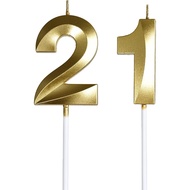 21st Birthday Candles,Gold Number 21 &12 Cake Topper for Birthday Decorations Party Decoration