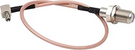 POBADY F Type Female to TS9 Male Right Angle 90 Degree RF Coaxial Cable RG316 30CM/11.8IN for 2G 3G