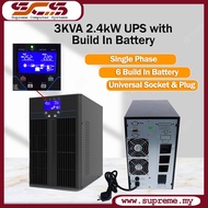 3KVA 2400W 220V Single Phase Heavy Duty Online UPS with 6 Build In Battery Uninterruptible Power Supply