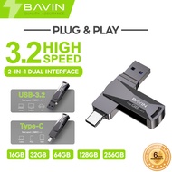 BAVIN UF02 Dual Interface USB 3.2 & Type-C Flash Drive High-Speed Plug & Play for Fast Data Transfer
