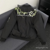 American Retro Floral Print Handsome Bomber Bomber Bomber Street Wear Chinese Style Baseball Jacket 