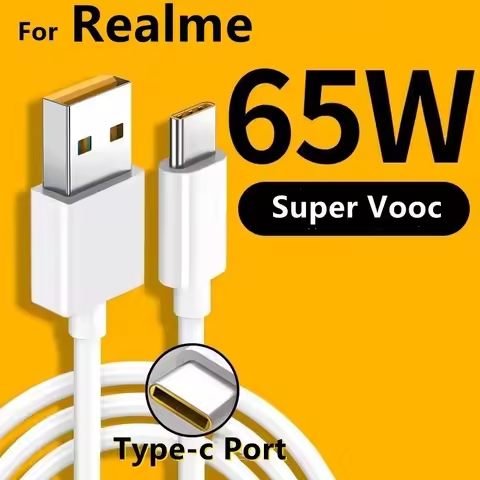 Realme Original Type C Cable Phone Cables 65w 80W 6.5A Super Fast Charge Super Dart Vooc RealMe 7 pr