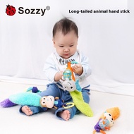 Sozzy Little Fox Baby Car Hanging Bed Bell Ringing Can Bite 3-5-6-9-month-old Baby Soothing Car Toy