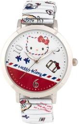 【傳說企業社】日本進口 Hello Kitty仿陶瓷手腕錶 圖案可愛 KT彈簧型表帶 脫戴超敲方便 手錶隨時掌握時間概況