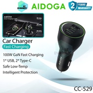 AIDOGA CC-5291 100W Car Charger Smart Charger 100W Fast Charging Car Charger Aidoga Car Charger Aido