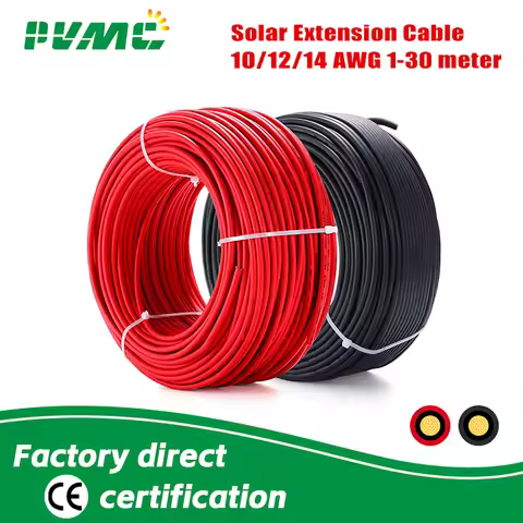 XIONGISOLAR solar pv cable Panel Stecker wire 2.5/4/6mm2 with 1/2/3/5/8/10/15/20/30M Solar PV Wires 