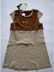 專櫃童裝[聖大保羅] 女童棉質咖啡色休閒洋裝(編號100015)~100CM
