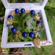 Crystal leaf stone bracelet, crystal stone bracelet free BOX, elastic rubber crystal stone bracelet