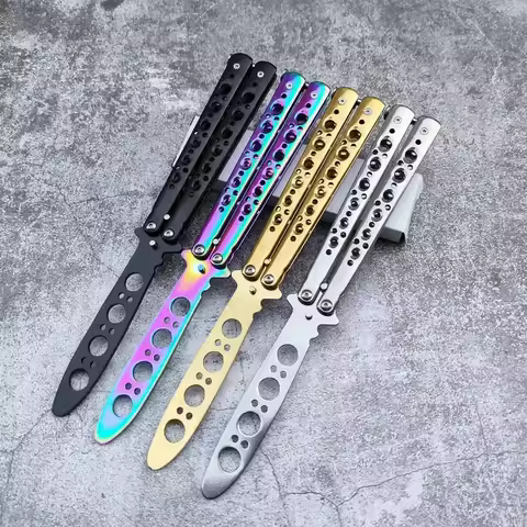 Portable Folding Butterfly Knife CSGO Balisong Trainer Unedged Stainless Steel Butterfly Knife Train