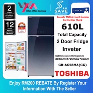 [ Save 4.0 ] Toshiba 610L Refrigerator 2 Door/Peti Ais 2 Pintu Inverter (GR-AG58MA) Peti Sejuk/Fridg