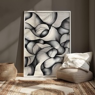 Art Print, Abstract Zentangle Poster, Minimal Printable Art, Large Modern Art Print Home Decor Gift