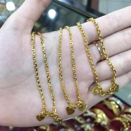 gelang rantai nori 2 hati Emas 23 karat kadar 96%