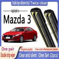 Suitable for Mazda 3 Double-Layer Rubber Strip Wiper Double Rubber Strip Wiper Windshield Wiper Set (2 Pieces) Mazda 3 Car Wiper Rear Wiper