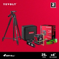 YEVOLT YVGLL4XS2B1-G Green Cross Line Level Self-Leveling Measuring Tools 2 Line Laser Level Kit wit
