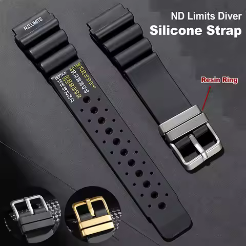 ND Limits Diver Silicone Strap 20mm 22mm 24mm for Seiko Water Ghost Resin Rubber Sport WatchBand for