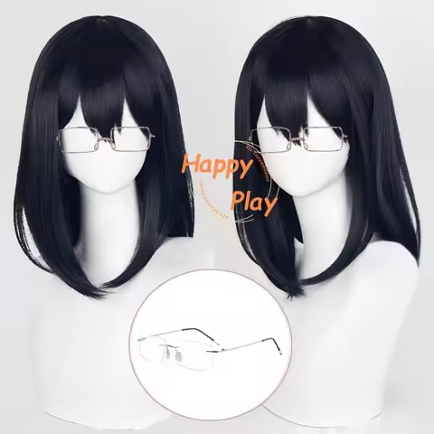 Shimizu Kiyoko Cosplay Wig 46cm Long Blue Black Women Anime Wig With Glasses Heat Resistant Syntheti