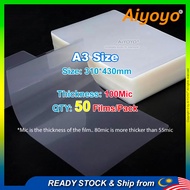 100pcs Laminate Film Laminating Film Kertas Laminate Plastik A4 A3 A5 2R 3R 4R 6R Pouches Pouch