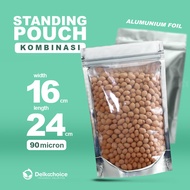 STANDING POUCH ZIPLOCK METALIZED FULL WINDOW DELKOCHOICE 16x24