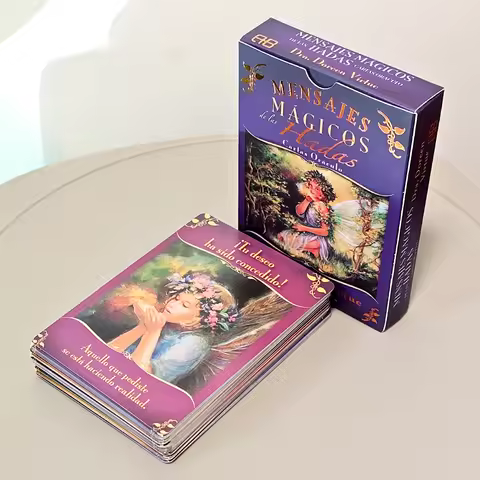 Magical Messages From The Fairies Oracle Deck 44 Pcs Spanish Cards Printed on 350GSM Double-embossed