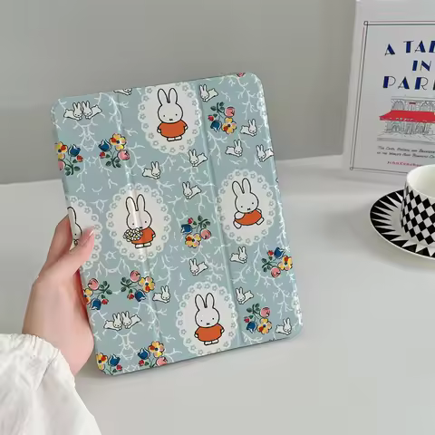 The multiple bunny iPad protective case is suitable for Apple iPad Pro 2024 11 inches, 2025 Air 5/4