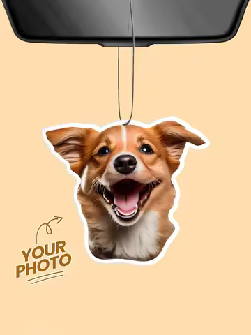 Custom Pet Photo Car Air Freshener - Personalized Dog Design with 9 Scents, Perfect Gift for Any Occ
