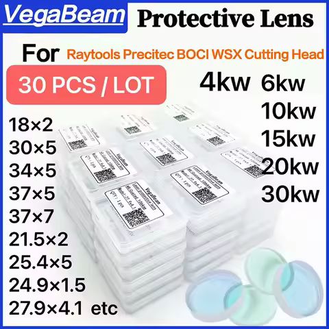30 PCS VegaBeam optical lens 34x5 21.5x2 25.4x4 For BOCI 30x5 27.9x4.1 37x7 24.9x1.5 For Raytools 10