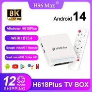 H96 MAX H618 Plus Android 14 TV Box 4K@60FPS 8K UHD Output WiFi6 BT5.4 Set Top Box with Google Voice