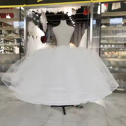 New Hot Sell 7 Hoops Big White Petticoat Super Fluffy Crinoline Slip Underskirt For Wedding Dress Br