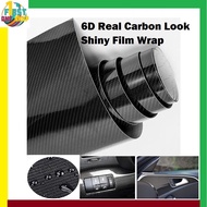 6D Real Carbon look Shiny Carbon Fiber Pattern Film Wrap Decal Car Sticker Sheet