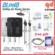 [Free 2 Gifts] Alpha Water Heater IM9EP Ac Pump Model Rain Shower Matt Black Metal Black Silver im9