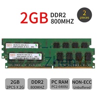 Hynix 4GB 4G 2x 2GB 2Rx8 PC2-6400U DDR2 800MHz CL6 DIMM RAM intel Desktop Memory
