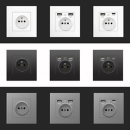 Uni Europe 2.1A Usb Wall Socket, Household Living Room Socket Adapter, AC Socket 110V-250V 16A